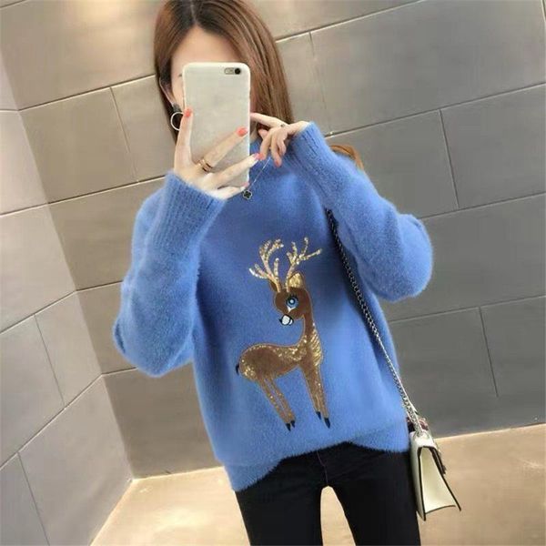 

women fashion autumn winter turtleneck sweater long sleeve warm embroidered knitted pullover femme mujer women's sweaters, White;black