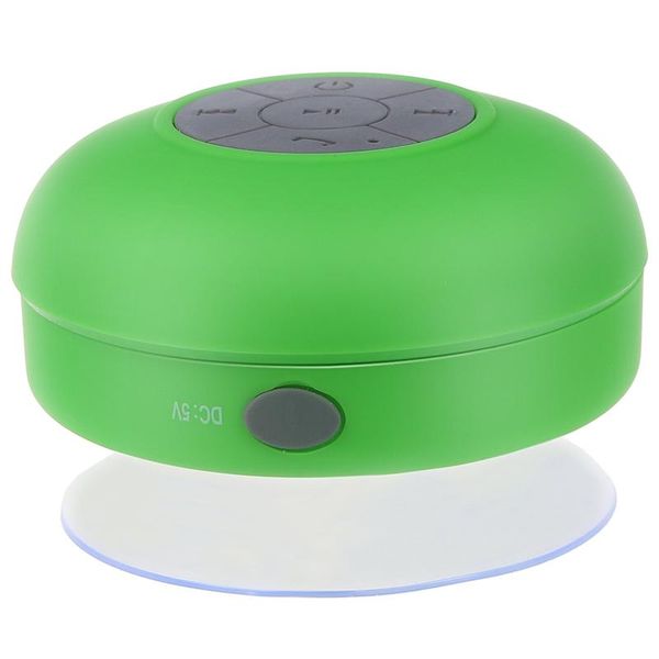 

waterproof mini handsspeaker jukeboxes bluetooth usb 2.5 mm microphone for mobile with suction cup - green