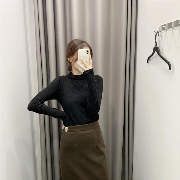 

style hooded knitted long sleeve autumn winter pullover women's blouses & shirts, White