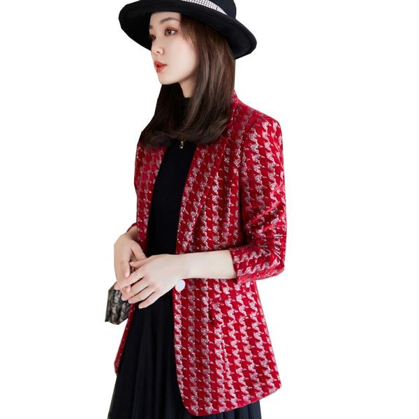 

women's suits & blazers arrival fashion women casual blazer female ladies single button red white black autumn winter jacket