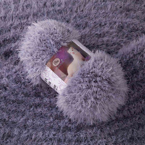 1 PZ 400 g / lotto Faux Fur Visone Filato Capelli Lunghi Mohair Filato Peluche Per Maglieria A Mano Lana Uncinetto Extra Soft FAI DA TE Sciarpa Di Cachemire Filo Bambino Y211129