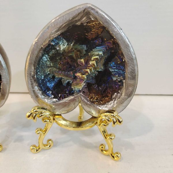 

1pcs 8cm heart-shaped 100% natural metal quartz bismuth ore quartz gemstone reiki healing stone home decoration raw crystals h1015, Black