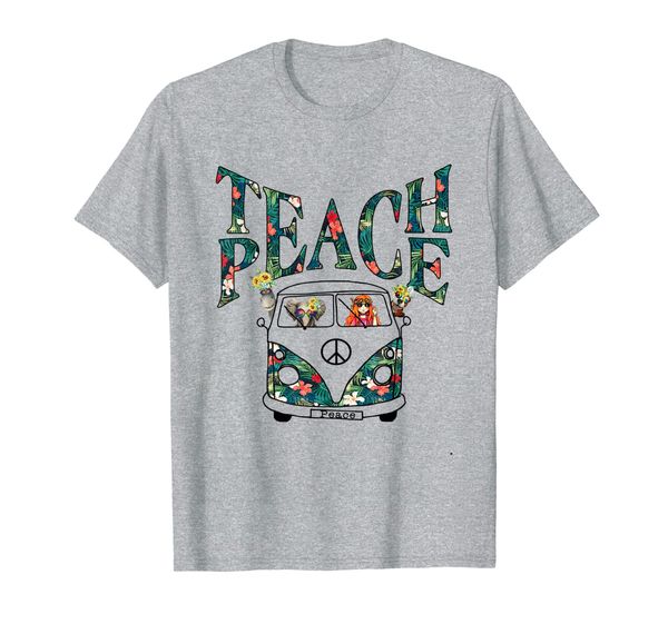 

teach peace a girl and her animals hippie t-shirt, White;black