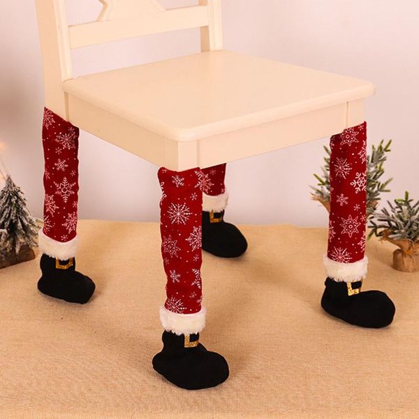 

chair covers 2022 fancy one-piece christmas leg cute elf design socks floor protector for home party xmas gifts