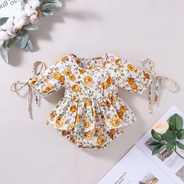 

jumpsuits melario baby girls romper spring born clothes floral ruffles toddler jumpsuit casual infant outfit, Blue