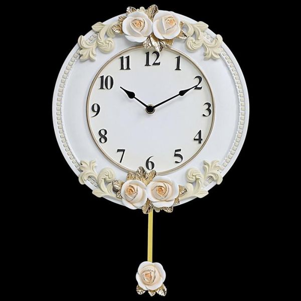 

nordic large 3d wall clock modern white creative flower silent watches home decor for living room retro pendulum clocks