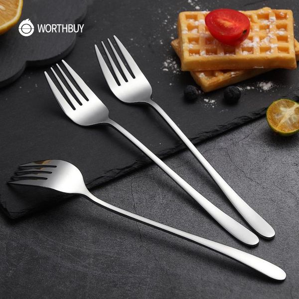

pcs/set dinner fork stainless steel fruit for restaurant picks long handle dessert cake set forks