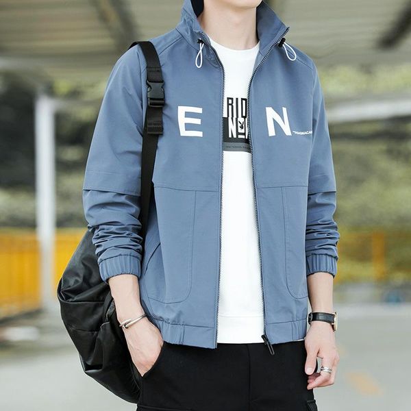 

men's jackets jacket man collar slim men casual solid color mens trend wild baseball clothing large size male, Black;brown