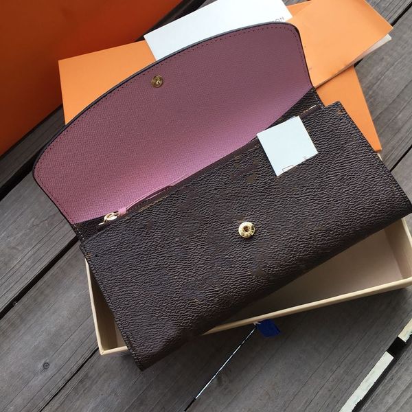 

designer ladies long checkbook wallet credit card p clip wallets brown pink black orange inside leather coin purse with zip, Red;black