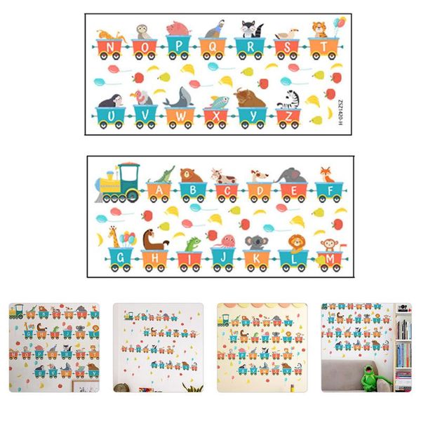 

wall stickers 2 sheets cartoon train modeling alphabet decals decorative