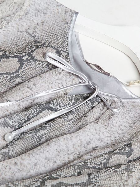 

dress 2021 over knee-length french serpenous silk print women's party, Black;gray