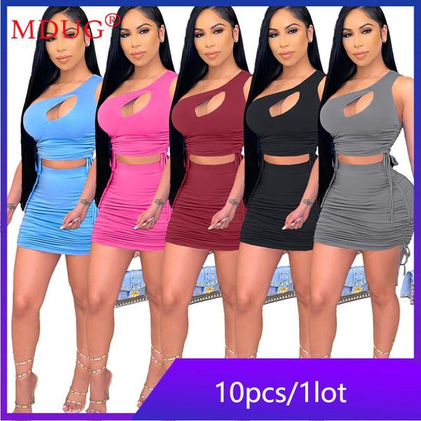

work dresses bulk items wholesale lots women two piece summer y2k dress mini skirt fashion solid ladies clothes m6271, White;black
