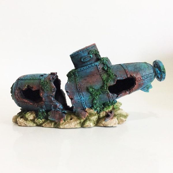 

decorations aquarium submarine 30cm big underwater ruin wreck fish tank decoration