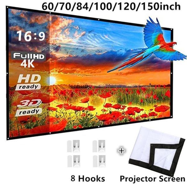 Taşınabilir projektör ekranı 60-150 inç basit ev dış mekan projektör ekranı