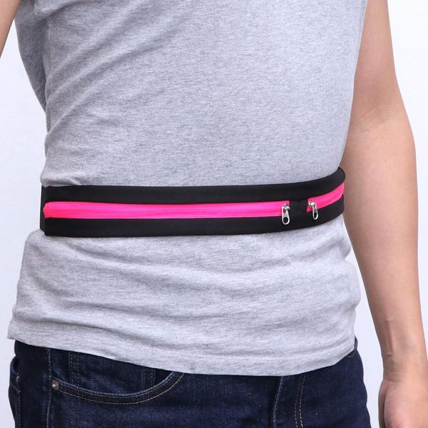

waterproof sweatproof reflective running belt waist pocket support, Black;gray