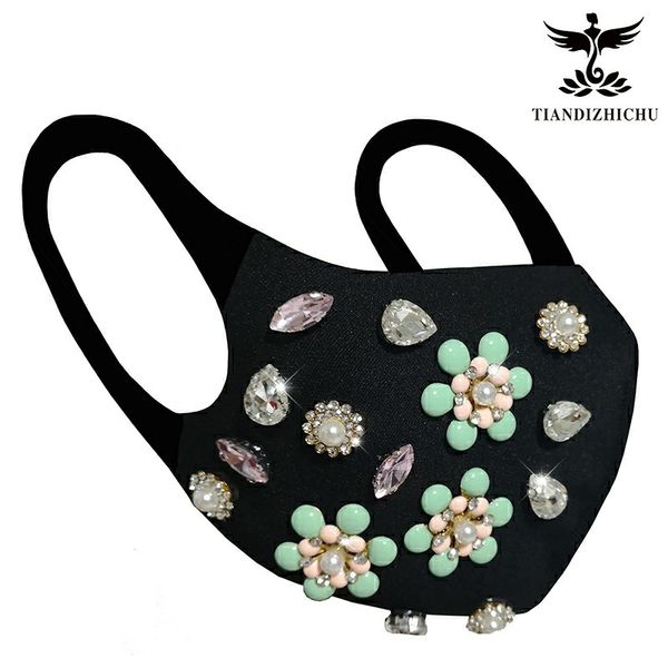 

blossom pm water drill cloth mask fashion black embossed pattern cotton