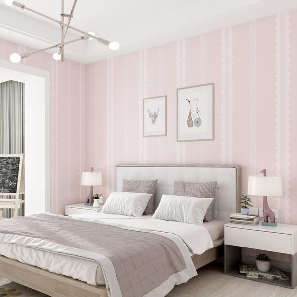 

wallpapers creative sweet lace stripe wallpaper self-adhesive pink blue green striped pvc wall papers for bedroom living room decor ez257
