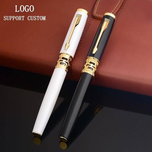 

ballpoint pens metal pen 0.5mm blue black luxury custom logo advertising ball gift for school student stationery office, Blue;orange