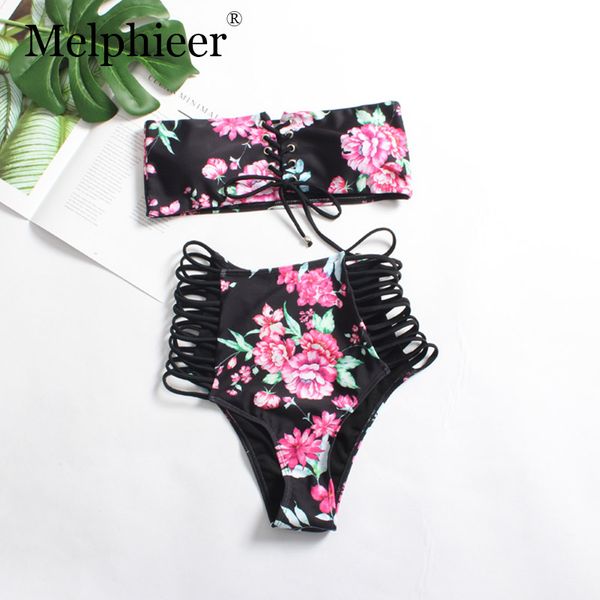 

string bikini push up bathing suit women high waist swimwear bandeau swimsuit maillot string cut out biquinis 2021 xl