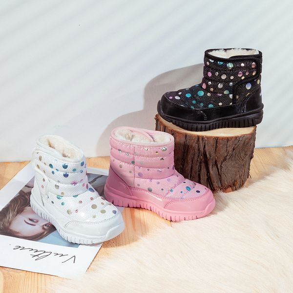 

children's snow plush girls' baby cotton boots for kids, Black