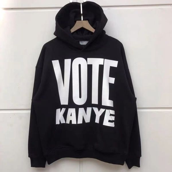

men's hoodies & sweatshirts kanye west vote print female male 1:1 wool black sweater 20fw