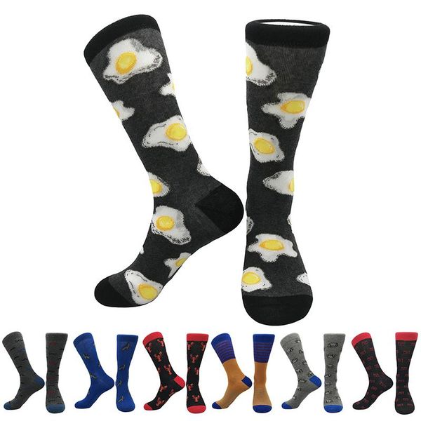 

men's socks 2021 autumn trend cheerful color embroidered tube skateboard sports home ladies student, Black