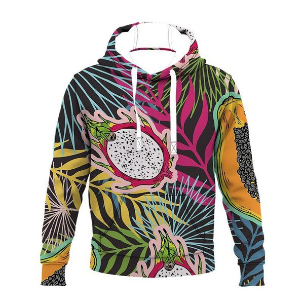 

men's hoodies & sweatshirts delicious fruit vintage lounge wear fashion hoodie men harajuku casual pullover 3d print zipper/hoodie/swea, Black