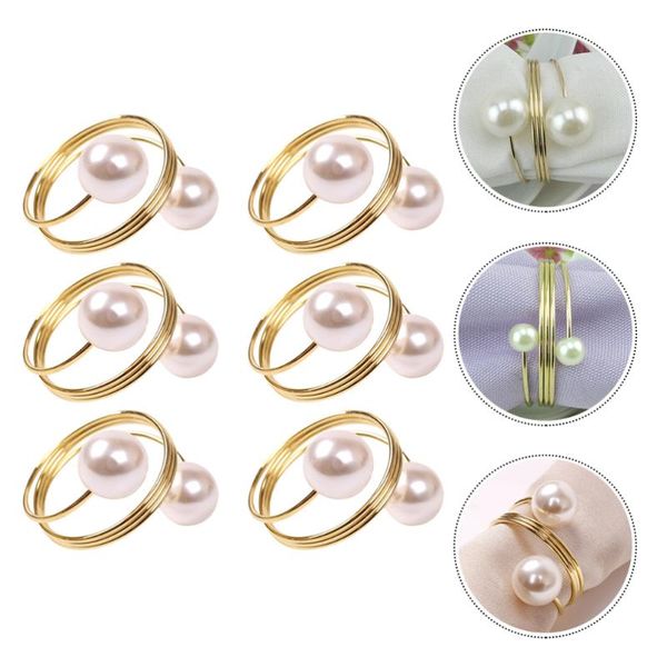 

napkin rings 6pcs restaurant el table decorated pearl ring christmas clasps