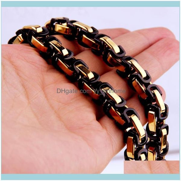 

chains necklaces & pendants jewelrycustom any length 5/6/8mm gold black byzantine box mens chain boys stainless steel necklace or bracelet f, Silver