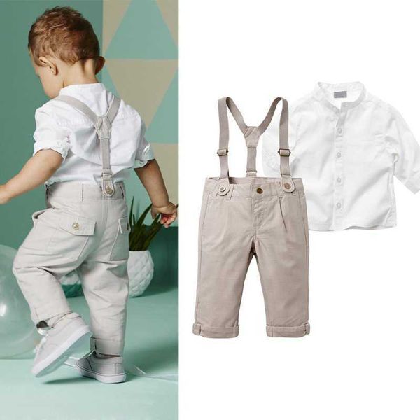 Anzüge Kind Kleidung Anzüge Kleinkind Jungen Kleidung Set Sommer Baby Anzug Shorts Hemd Kinder Formale Hochzeit Party Kostüm HerbstHKD230704