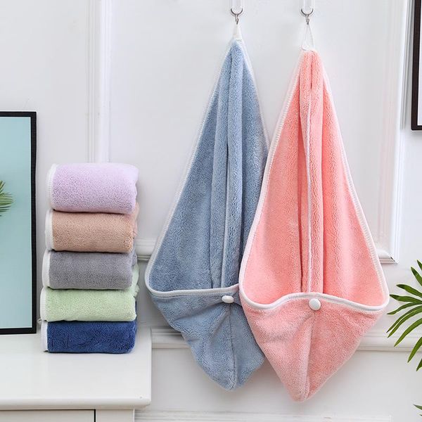

towel hair wrap fast drying cap 1 pc pink grey hydrophil microfiber for