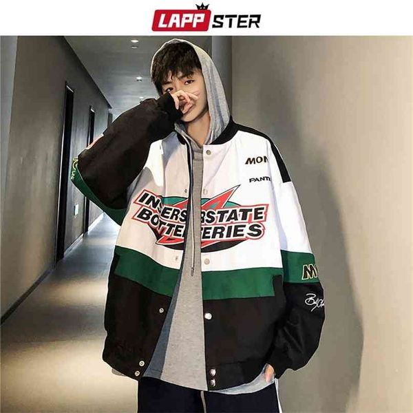 

lappster men patchwork streetwear bomber jackets autumn mens korean fashions windbreaker harajuku hip hop coats 210819, Black;brown