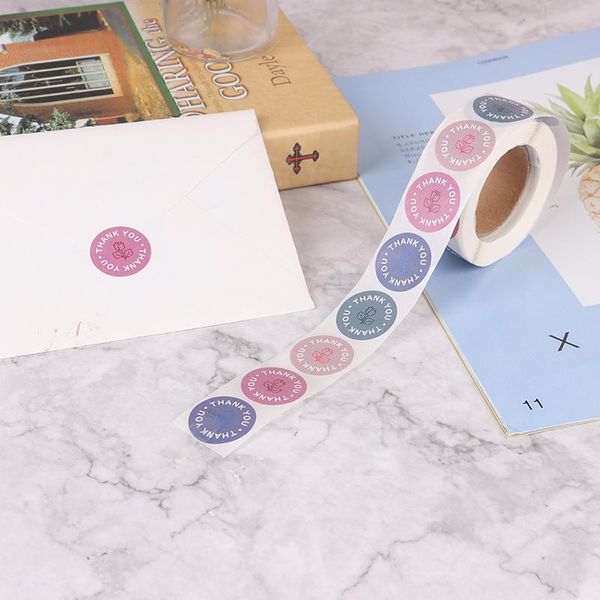 

gift wrap 500pcs round floral thank you stickers scrapbooking for package seal labels custom sticker decoration wedding 1 roll