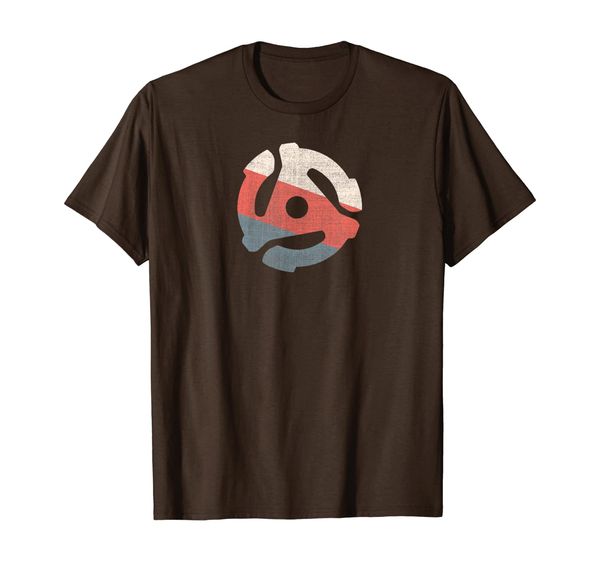 

Retro Graphic Tee - Vintage 70' T Shirt - 45 Record Adapter, Mainly pictures