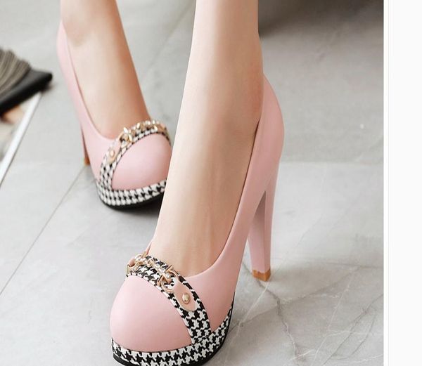 

women's shoes spring and autumn high coarse heel round head waterproof table @r20, Black