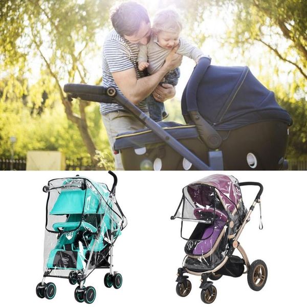 

stroller parts & accessories universal baby waterproof rain cover transparent wind dust shield raincoat cart strollers pushchairs