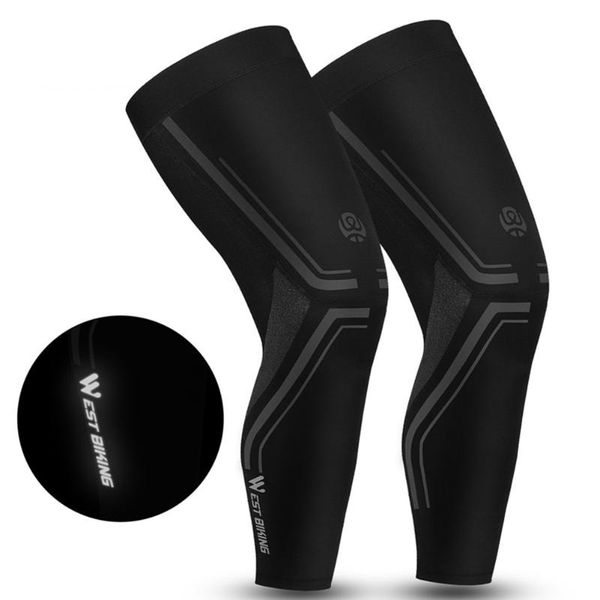 

compression knee sleeve support kneepads uv protection sports leg mtb cycling basketball guard elbow & pads, Black;gray