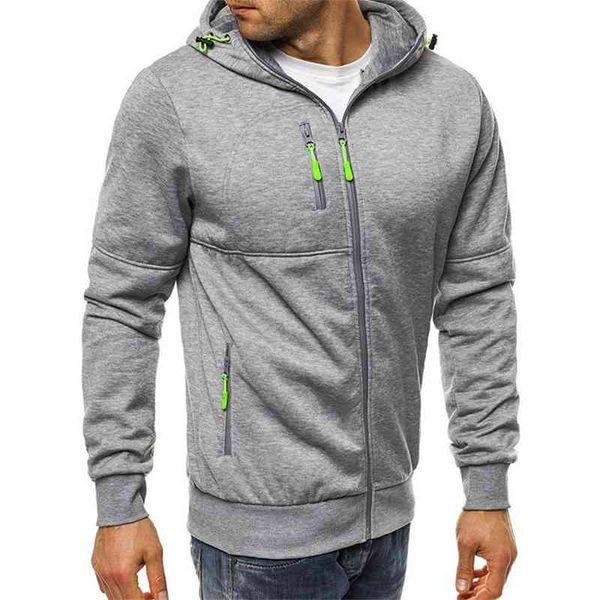 

bodysuit fitness hooded cardigan autumn winter jacquard sports men's leisure 2020 new coat, Black