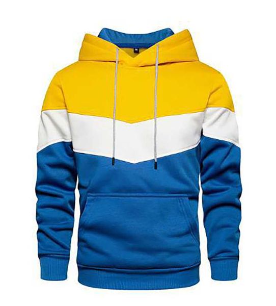 

men's hoodies & sweatshirts patchwork hooded sweatshirt clothing casual loose fleece warm streetwear male fashion autumn winter outwear, Black
