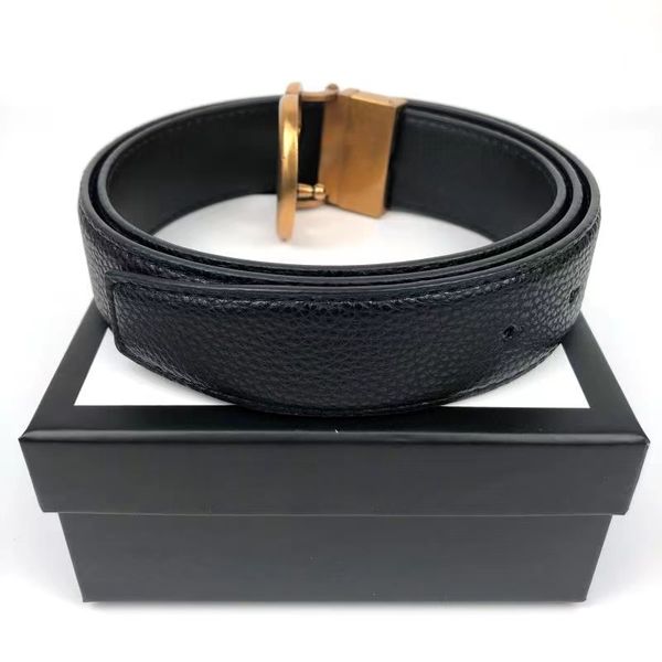 

women men designer belts genuine leather bronze buckle belt cinturones de diseÃ±o width 3.4cm with box, Black;brown