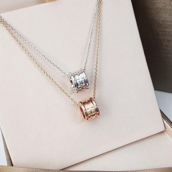 

pendant necklaces luxury jewelry1:1round spring spiral necklace rose gold color roman brand bvl jewelry couple, Silver