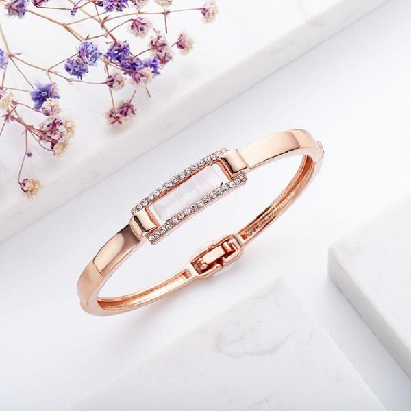 

bangle rose gold plated vacuum open simple fashion women jewelry gift, Black