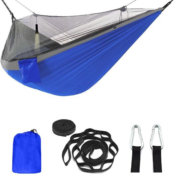 

camp furniture outdoor mosquito net camping hammock 1-2 person parachute picnic portable hanging hunting sleeping swing