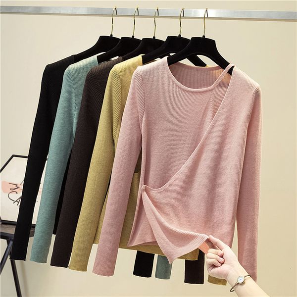 

women's sweaters singiny feminine chic hollow knit pullovers long elastic korean sleeve crocheted fashion fall streetwear sweater y0jl, White;black