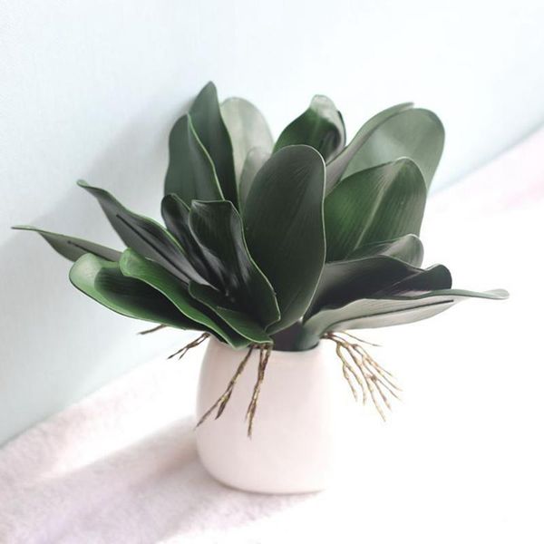 

forks 3 heads artificial flowers butterfly orchid silk simulation green leaf el home table creative decoration decorative & wreaths