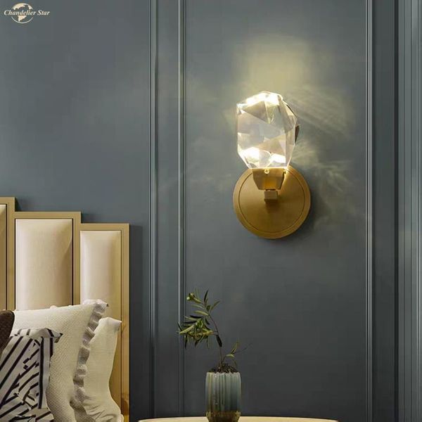 

wall lamp modern led luxury gold crystal diamond prism lustre indoor lighting for kitchen living room bedroom dining