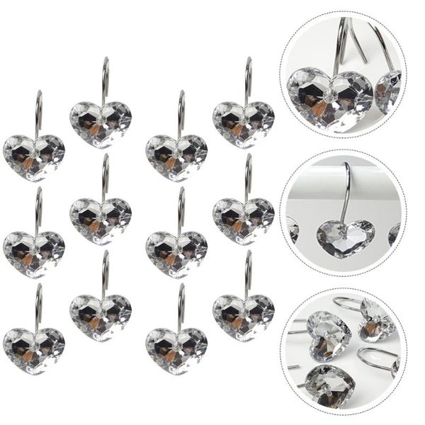 

shower curtains 12pcs transparent bathroom curtain hooks hangers rod parts