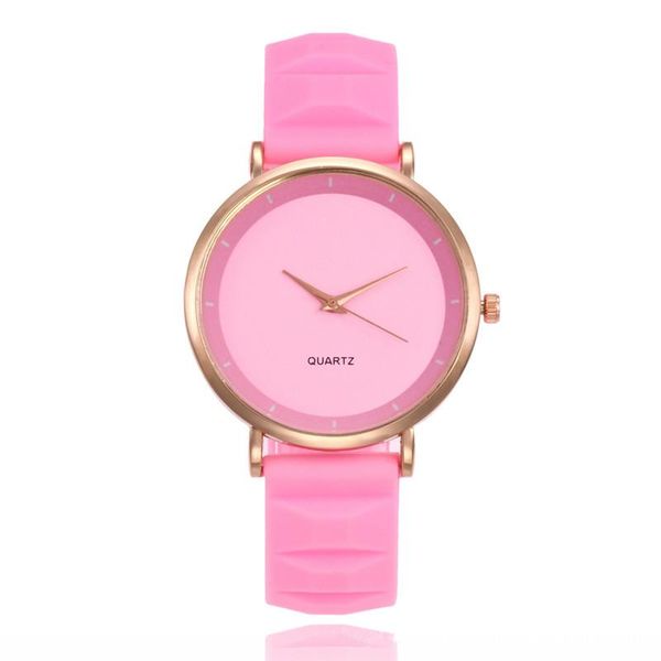 

wristwatches sport watches women clock fashion quartz jelly color silicone watch for kid montre femme pink, Slivery;brown