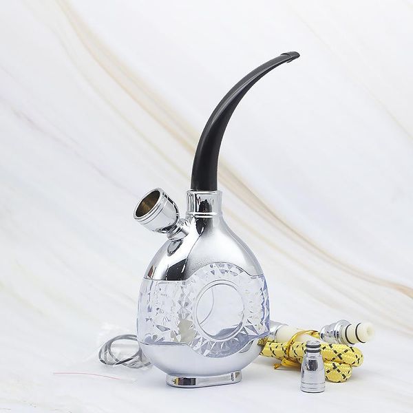 

glass water bongs Multifunctional colorful light water filter pipe tobacco cigarette shredded two hookah water pipe smoking accessories
