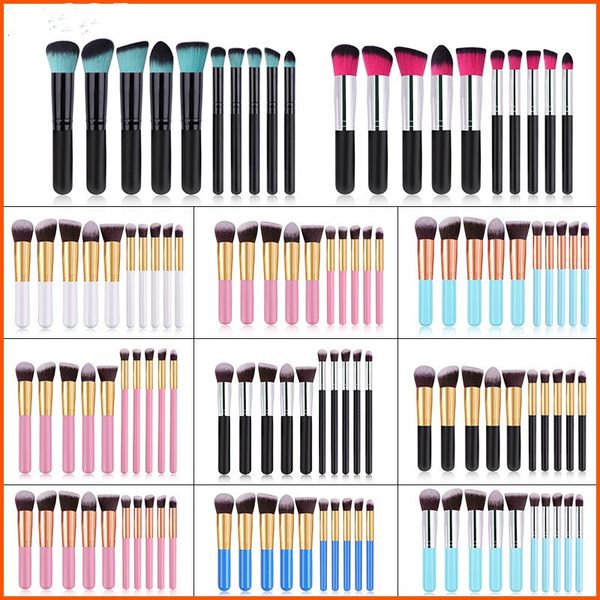 

60 sets makeup brushes set 10pcs/set wood handle colorful mini size professional powder cream blush lip brush